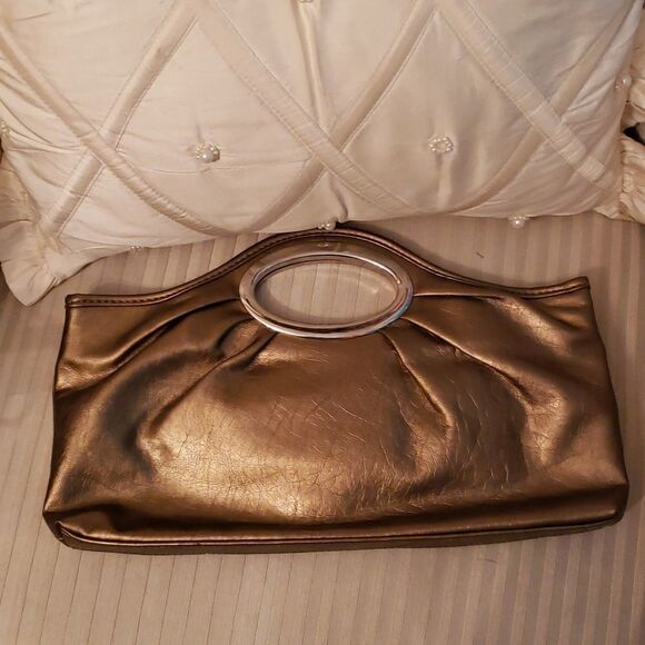 VNTG Goldtone Clutch Handbag - Picture 1 of 12